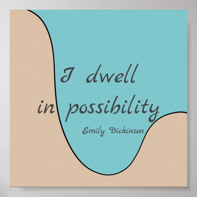 Poster inspiração literária Dickinson cita o moderno (Frente)