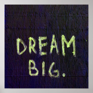 Poster Inspiração Motivacional do Dream Big Chalk