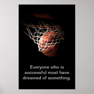 Poster Inspiração Motivacional do Sonho de Basquete