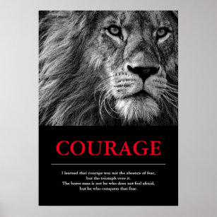 Poster Inspiração Motivacional Lion de Coragem