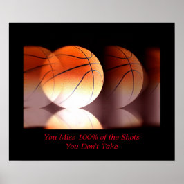 Pôster Inspiração no esporte de basquete motivacional
