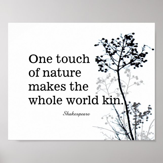 Poster inspiração Shakespeare cita preto e branco (Frente)