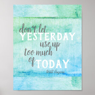 Poster inspiração Will Rogers cita aquarela