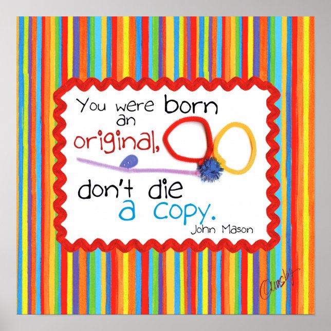 Poster inspiracional com a arte infantil de uma bo (Frente)
