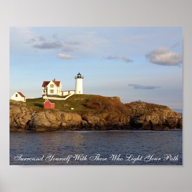 Poster Inspiracional de Farol de Nubble (Frente)