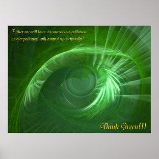 Poster Inspiracional de pense verde