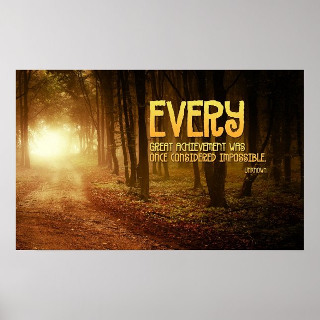 Poster Inspiracional de Realização do excelente (Frente)