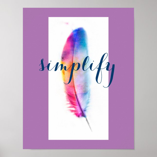 poster inspiracional simplifica a arte colorida de (Frente)