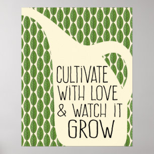 Poster inspirado de jardinagem das citações do