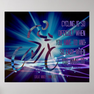 Poster inspirado do ciclismo em azul e em roxo