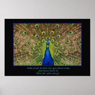 Poster inspirado do impressão do pavão