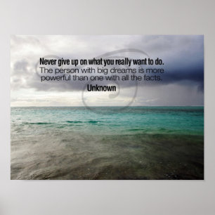 Poster inspirado dos sonhos grandes