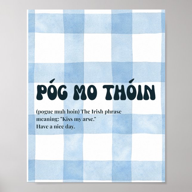 Poster inspirado em irlandês Póg mo thóin  (Frente)