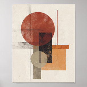 Poster Inspirado no Bauhaus – Moderno Abstrato em Neutro