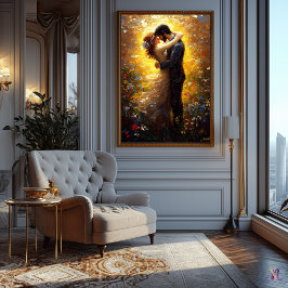 Poster Inspirado no Impressionista O Beijo