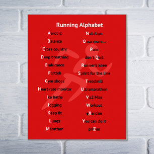 Poster Inspirado vermelho do alfabeto Running