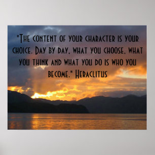 Poster inspirador com citações de Heraclitus