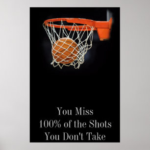 Poster inspirador da porta do basquetebol das