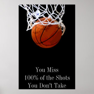 Poster inspirador da porta do basquetebol das