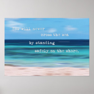 Poster inspirador do abstrato tropical do mar