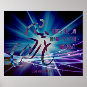 Poster inspirador do ciclista com umas citações