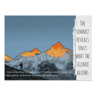Pôster Inspirador do Nascer do Sol no Everest Kala