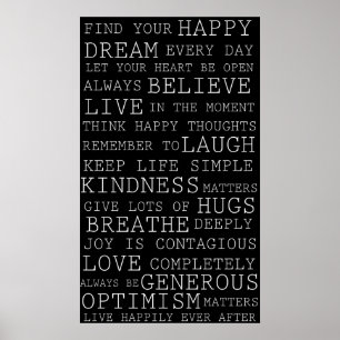Pôster Inspirador inspirado dos pensamentos positivos