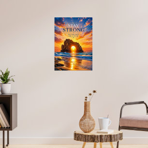 Poster Inspirador Motivacional Permaneça Forte
