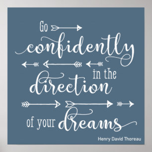 Poster Inspirador Motivacional Vá Confiante Sonhos