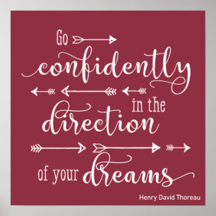 Poster Inspirador Motivacional Vá Confidentemente Sonhos