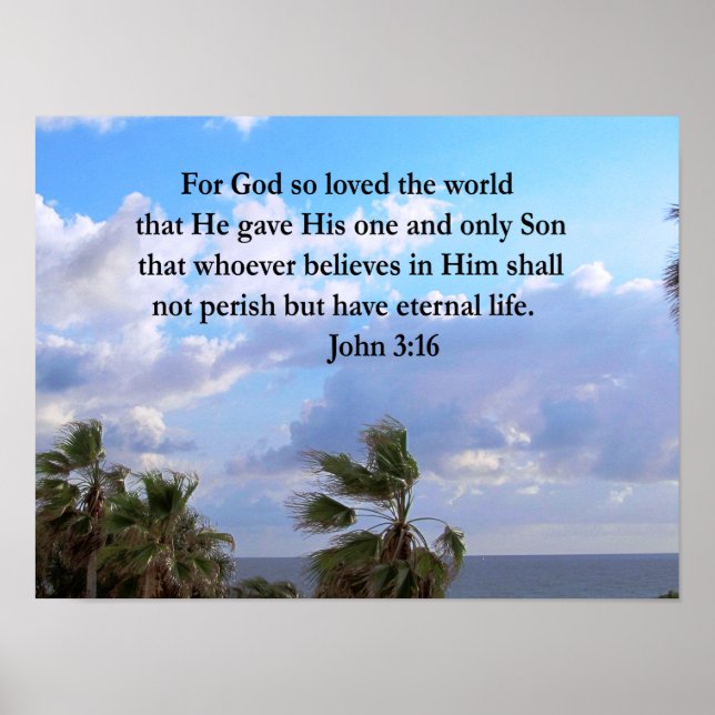 POSTER INSPIRANDO JOHN 3:16 FOTO (Frente)