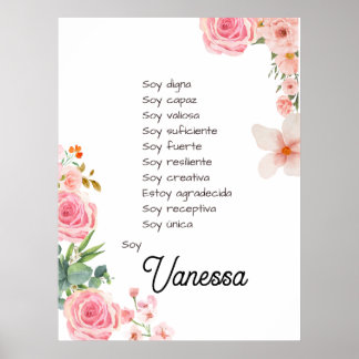 Poster Inspirando sua jornada com afirmações em espanhol