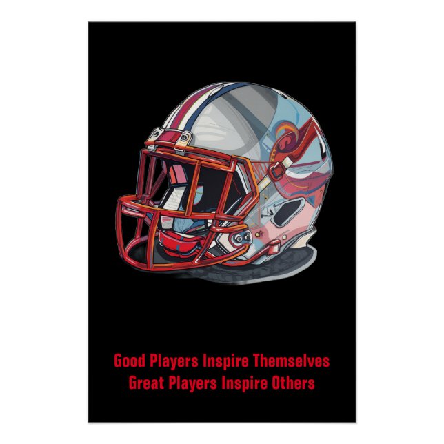 Pôster Inspirational Good Players Pop Art Football Helmet (Frente)