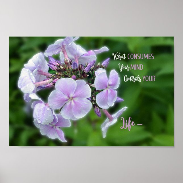 Poster Inspirational Hydrangea Floral Quote (Frente)