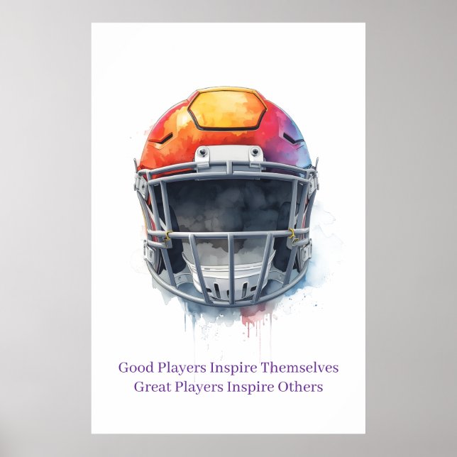 Poster Inspirational Motivational Football Helmet  (Frente)