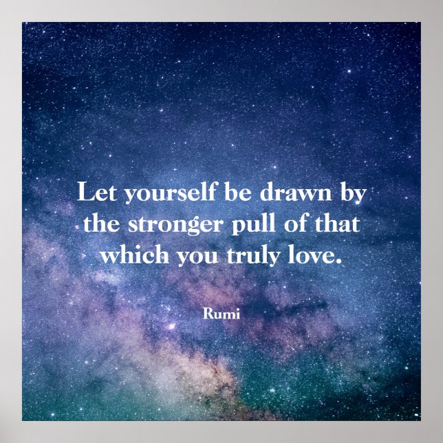 Poster Inspirational Motivational Rumi Quote Universe (Frente)