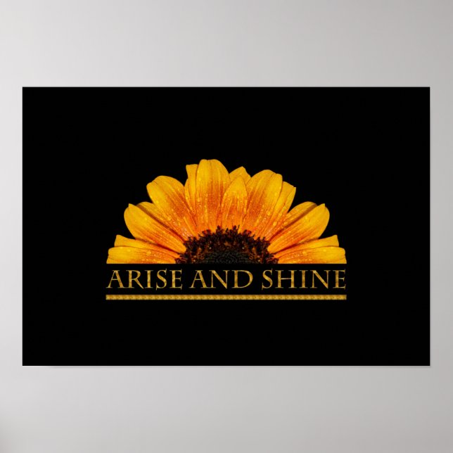 Poster Inspirational positive message sunflower (Frente)