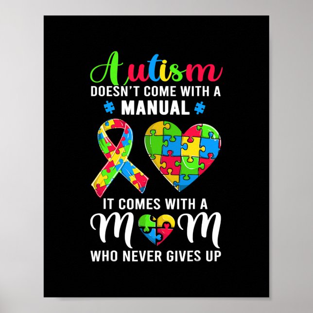 Poster Inspirational Quote Autism Mom Autism Awareness (Frente)