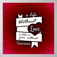 Inspirational Quote on Love on a Red Background