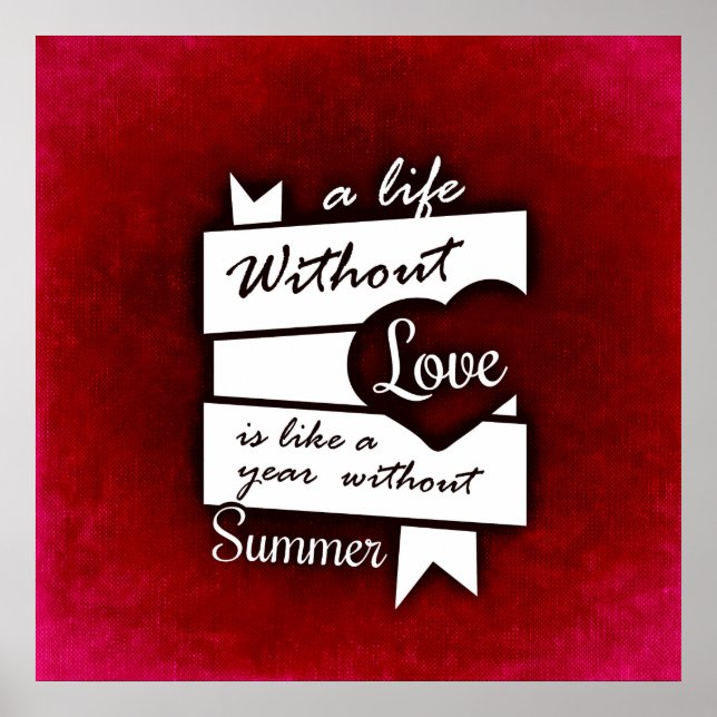 Poster Inspirational Quote on Love on a Red Background (Frente)