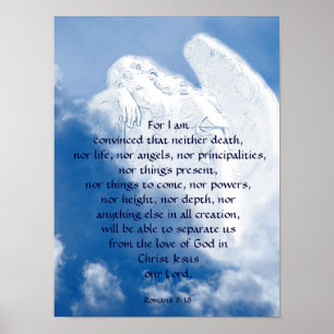 Pôster Inspirational Scripture Angel In Clouds, Romans