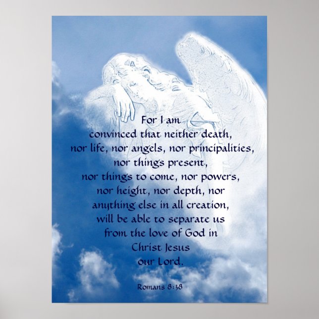 Pôster Inspirational Scripture Angel In Clouds, Romans (Frente)