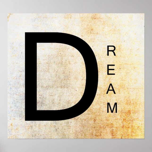 Pôster Inspirational Word Art- Dream (Frente)