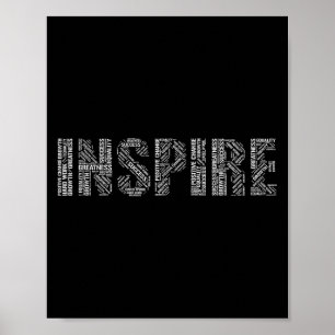 Poster Inspire a nuvem de palavras motivacional