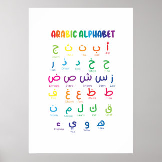 Poster Inspire o Aprendizado de Árabe: Linda Arte do Alfa