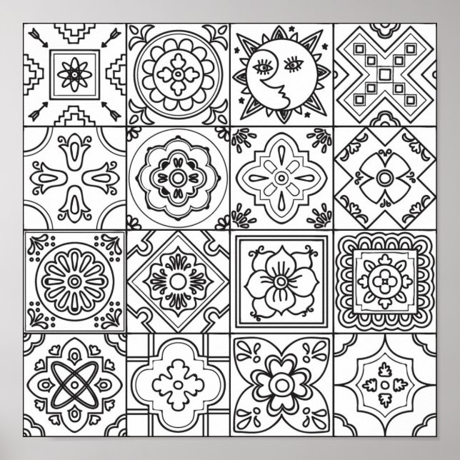 Poster Inspired Talavera Pattern 2 (Frente)