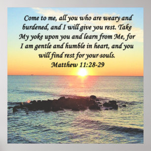 POSTER INSPIRING MATTHEW 11:28 DESIGN DE FOTO SUNRISE