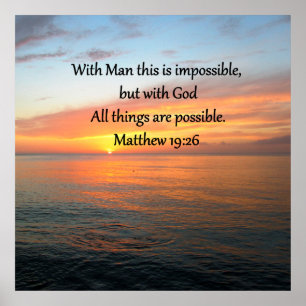 POSTER INSPIRING MATTHEW 19:26 DESIGN SUNRISE