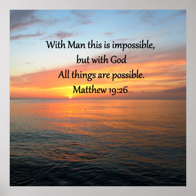 POSTER INSPIRING MATTHEW 19:26 DESIGN SUNRISE (Frente)
