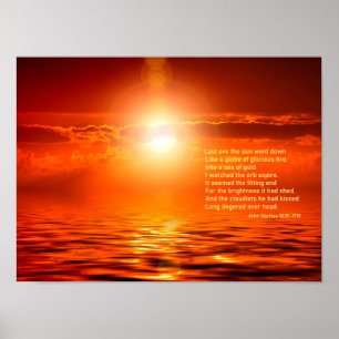 Poster Inspiron Sunset Orange Sky Sea Dourado SM